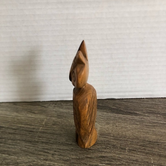 Hand Carved Folk Art Wooden Owl - Picture 5 of 10